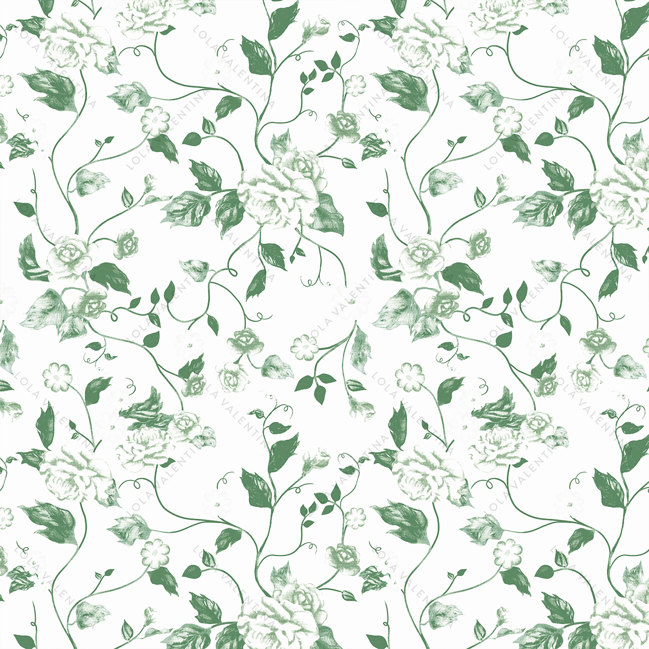 Green Floral Pattern Vector Art & Graphics